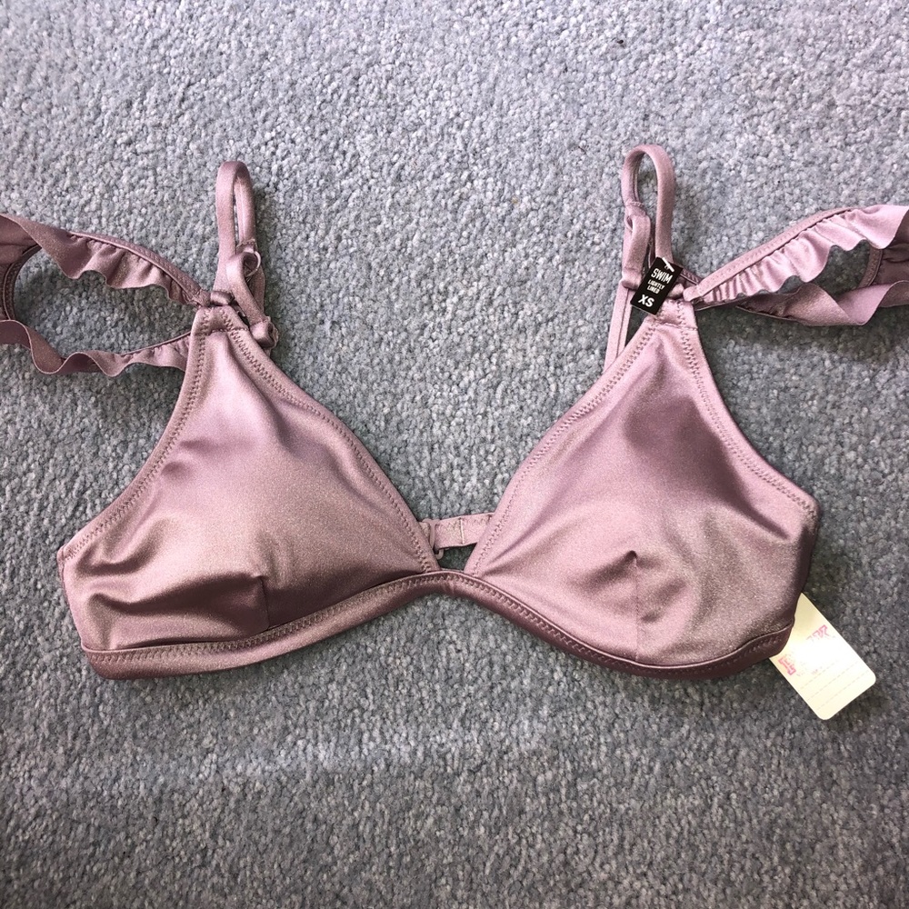 VS Pink Lilac Flutter Sleeve Bikini Top - Picture 2 of 4